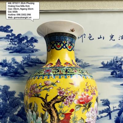 Lộc bình họa tiết Phượng Hoàng - Hoa Mẫu Đơn